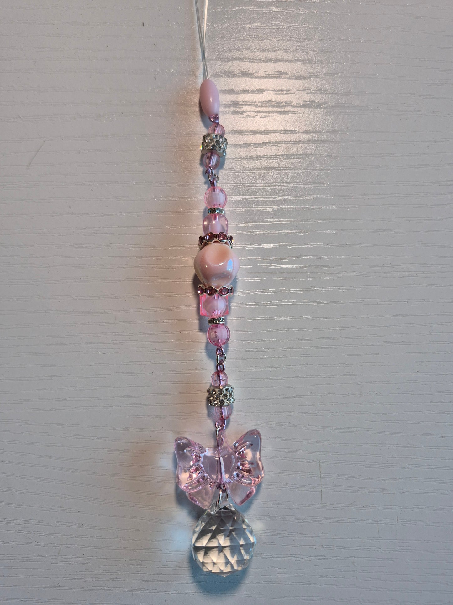 Handcrafted Beaded Car Suncatcher Rear View Mirror Charm Rainbow Prism Pendant