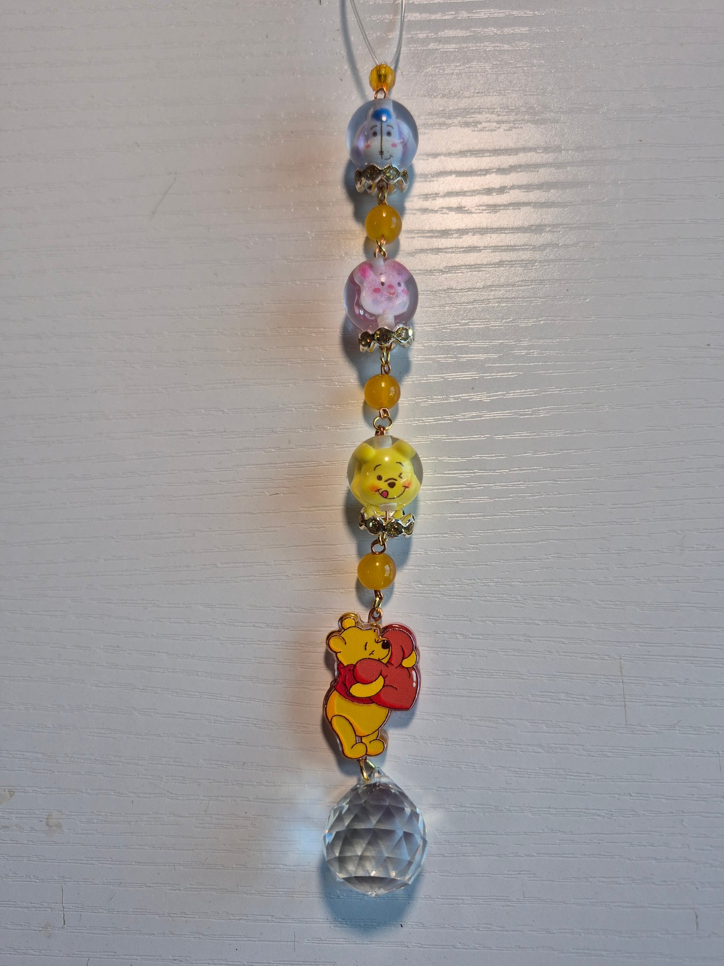 Handcrafted Beaded Car Suncatcher Rear View Mirror Charm Rainbow Prism Pendant
